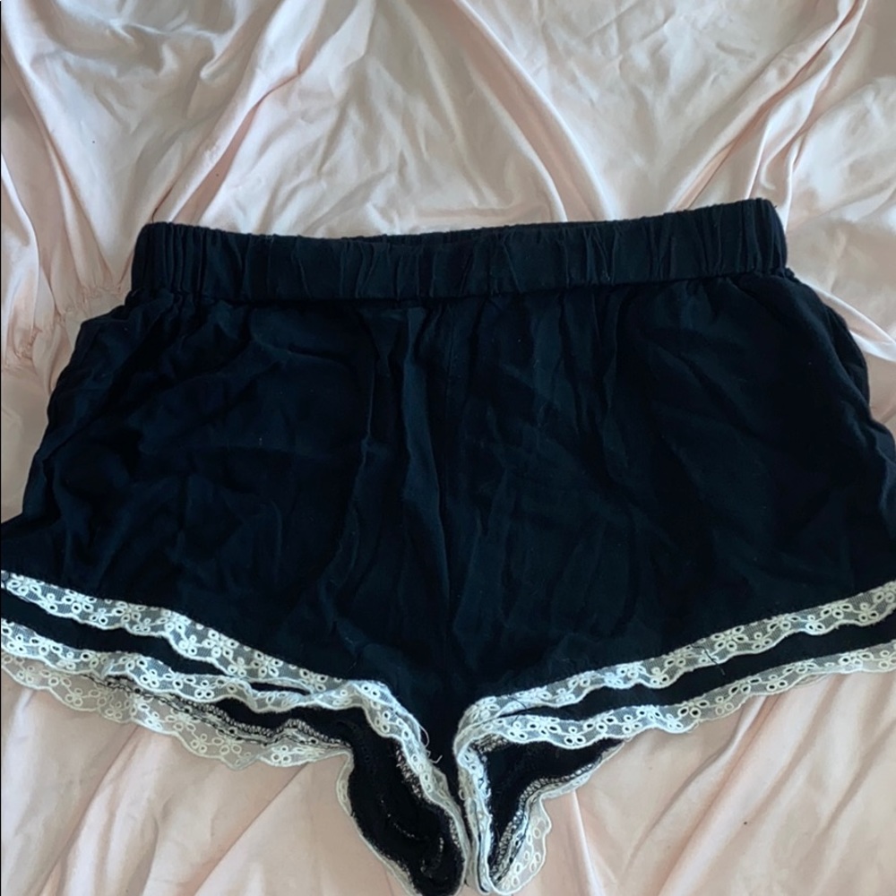 Black shorts with cute white trim